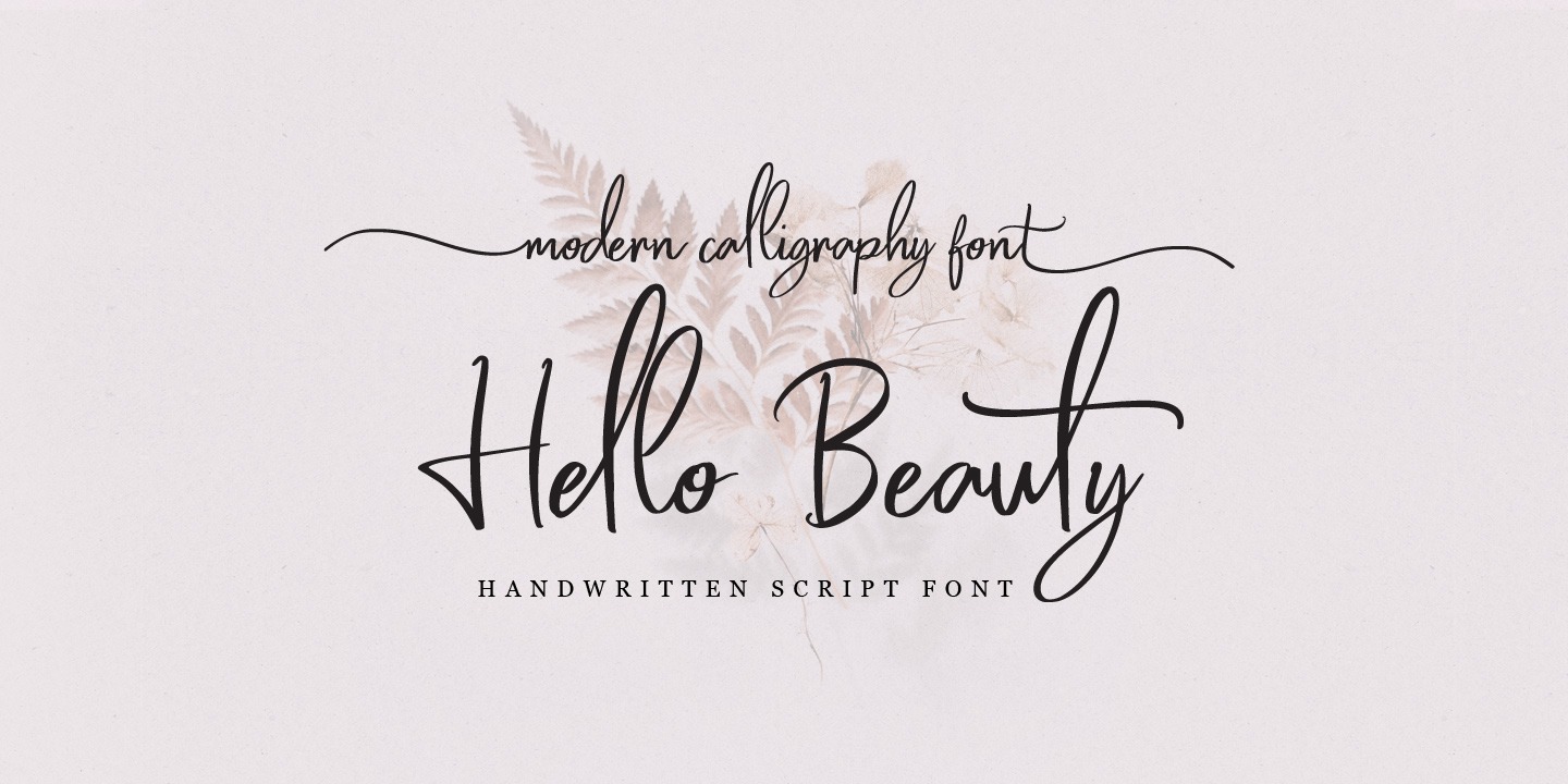 Ejemplo de fuente Hello Beauty #1